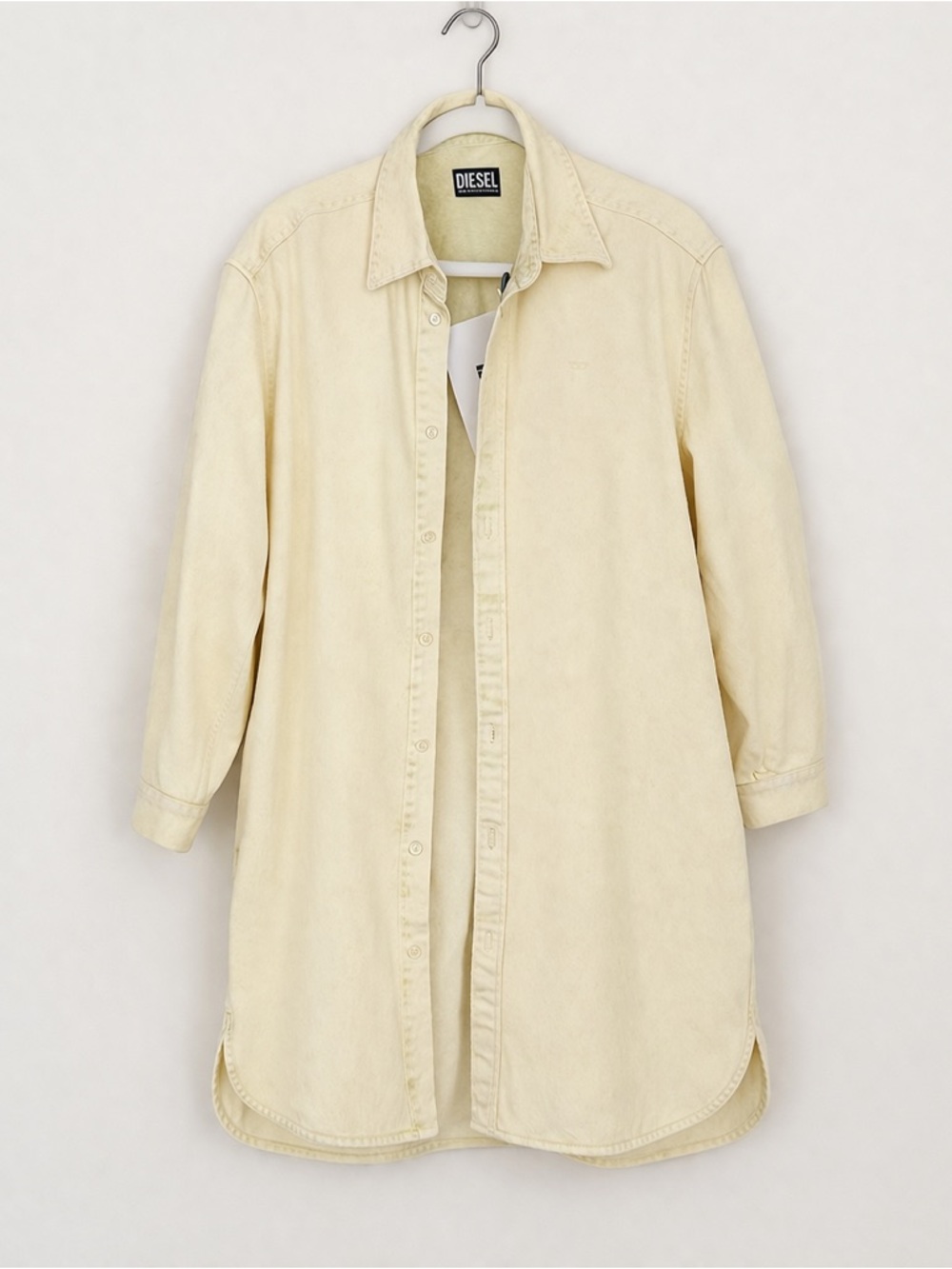 Diesel Cream Button-Up Longline Shirt